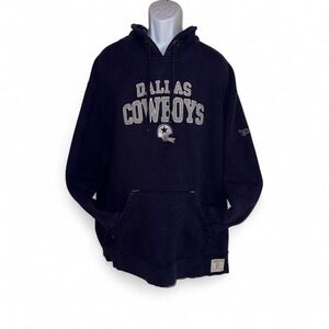 DALLAS COWBOYS NFL REEBOK GRIDIRON VINTAGE HOODIE NAVY MENS 2XL‎